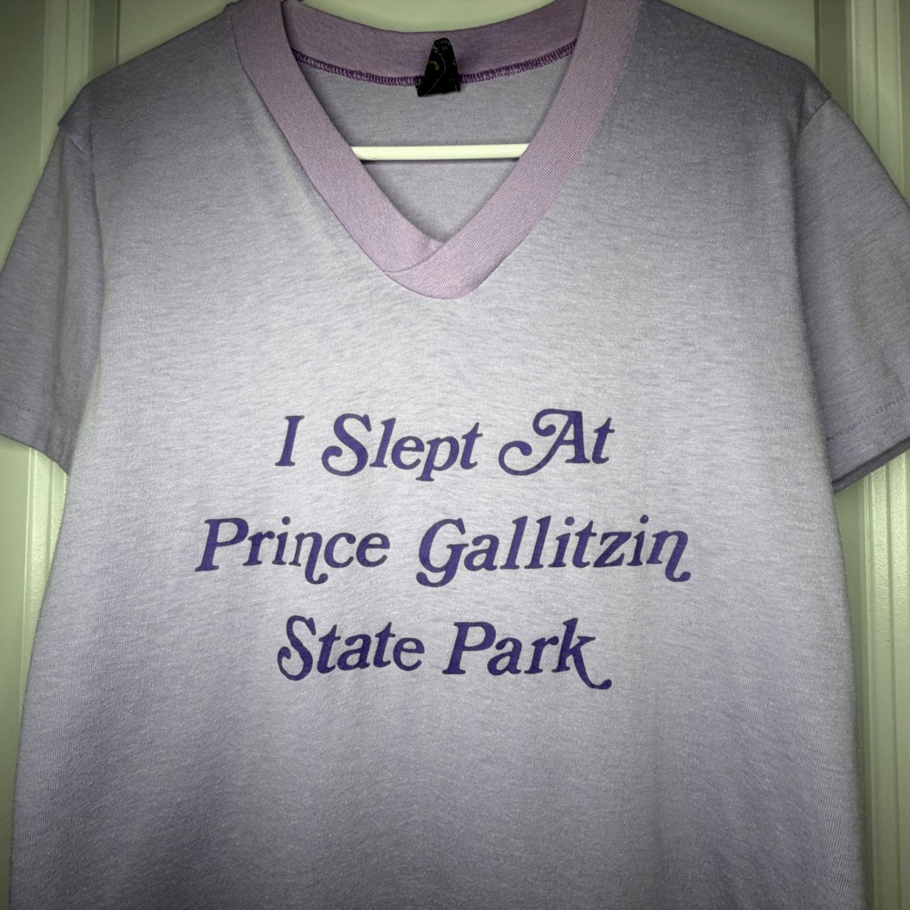 Vintage 80's Prince Gallitzin Park Single Stitch Purple Night Shirt Womens Large